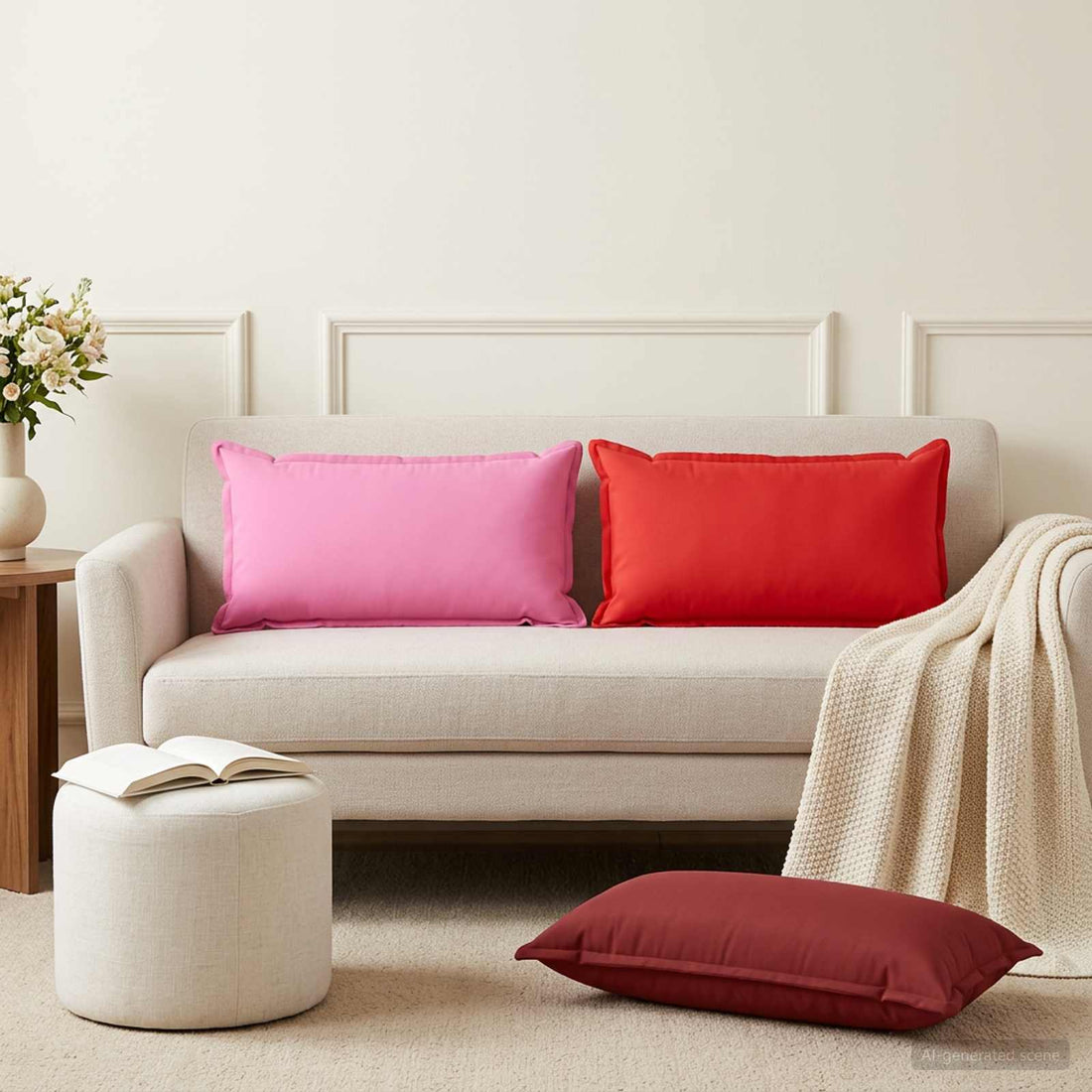 vidaXL Funda de almohada 12 uds. HOUTEN Rojo 40 x 80 cm Poliéster