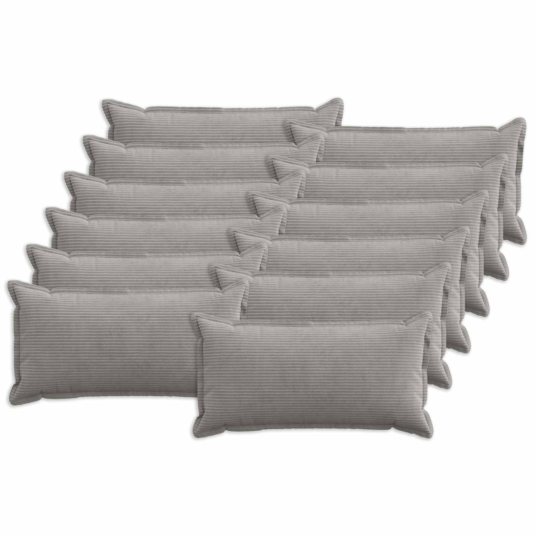 vidaXL Funda de almohada 12 uds. HOUTEN Gris Claro 40 x 80 cm pana