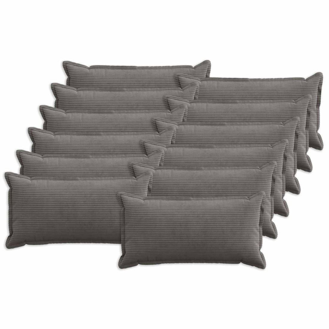 vidaXL Funda de almohada 12 uds. HOUTEN Gris oscuro 40 x 80 cm pana