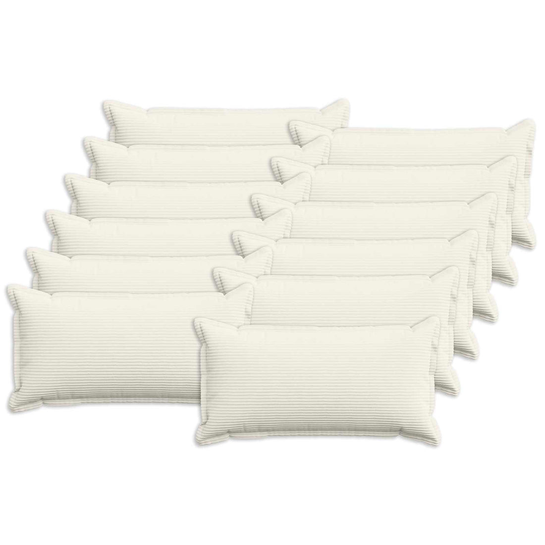 vidaXL Funda de almohada 12 uds. HOUTEN Crema 40 x 80 cm pana