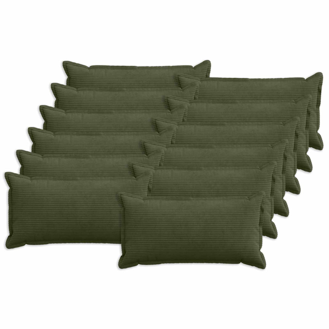 vidaXL Funda de almohada 12 uds. HOUTEN Verde 40 x 80 cm pana