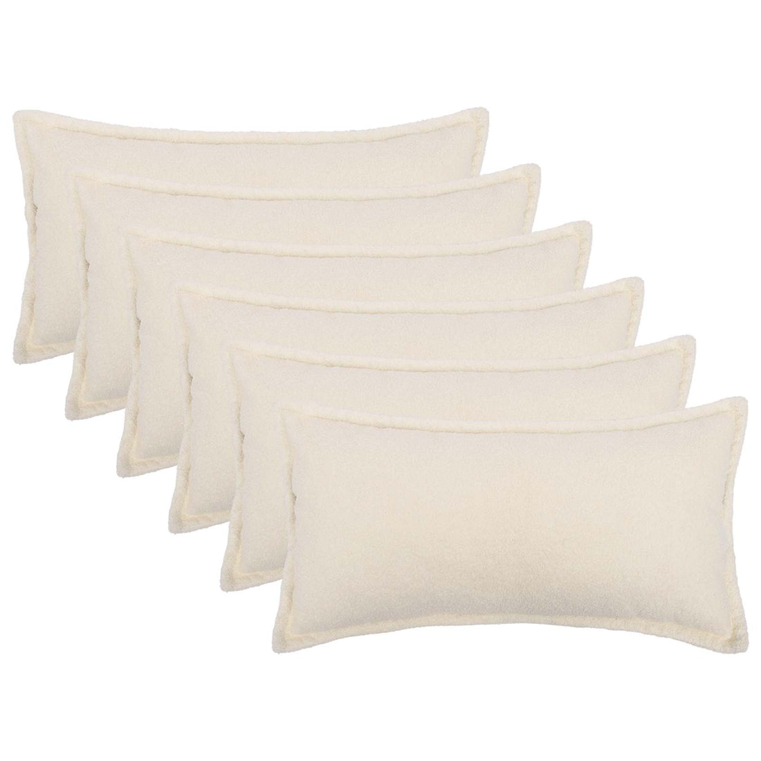 vidaXL Funda de almohada 6 pcs HOUTEN Crema 40 x 80 cm Bouclé
