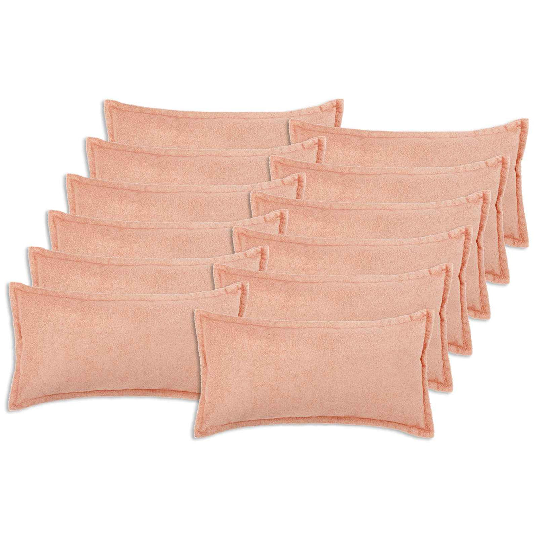 vidaXL Funda de almohada 12 pcs HOUTEN Rosa 40 x 80 cm Bouclé