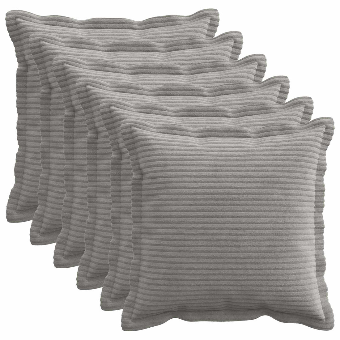 vidaXL Funda de almohada 6 uds. HOUTEN Gris Claro 45 x 45 cm pana