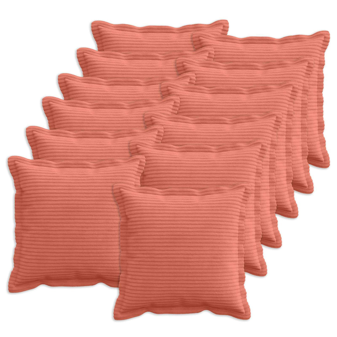 vidaXL Funda de almohada 12 uds. HOUTEN Rojo Naranja 45 x 45 cm pana