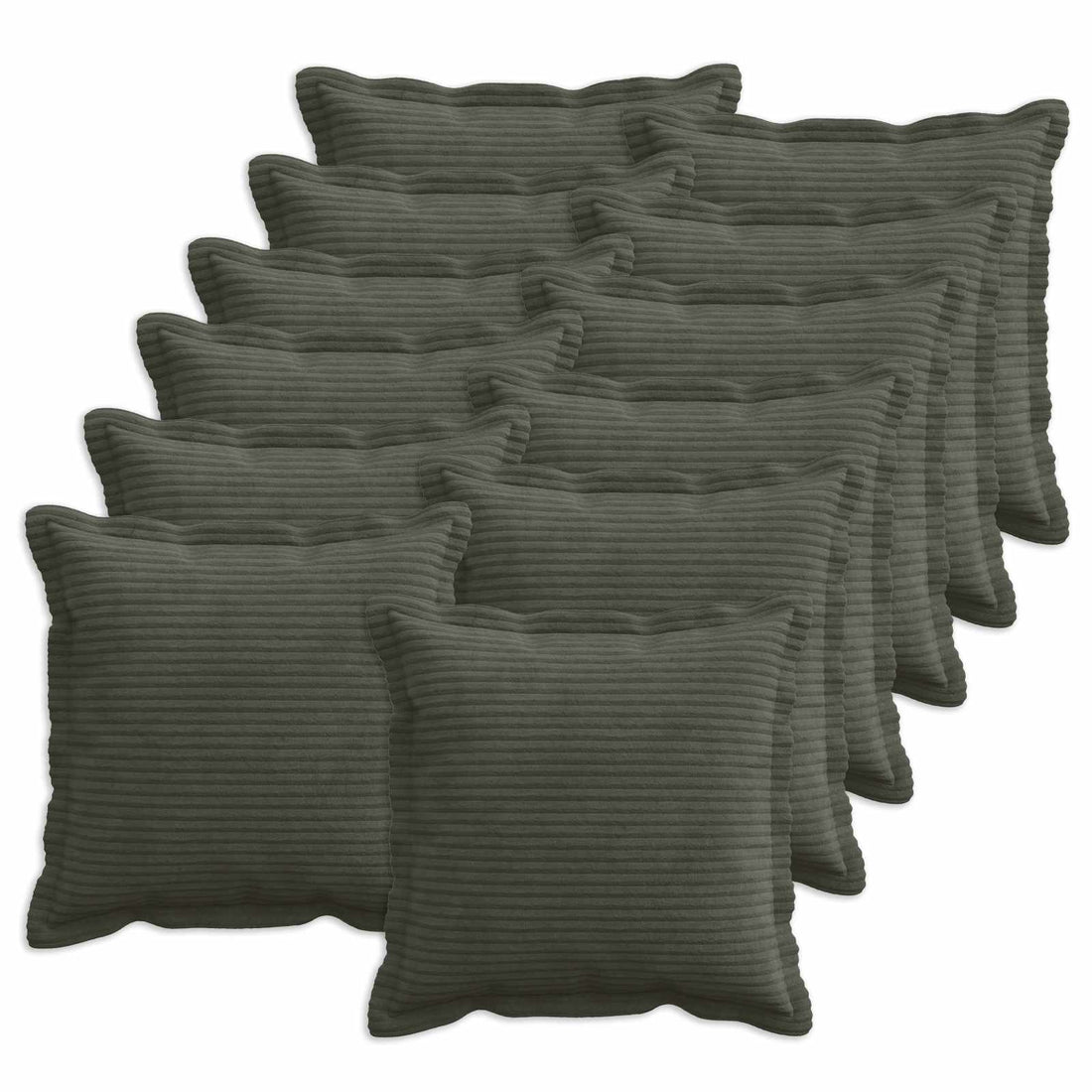 vidaXL Funda de almohada 12 uds. HOUTEN Gris antracita 45 x 45 cm pana