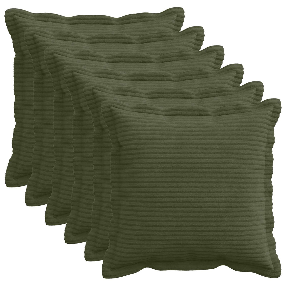 vidaXL Funda de almohada 6 uds. HOUTEN Verde 45 x 45 cm pana