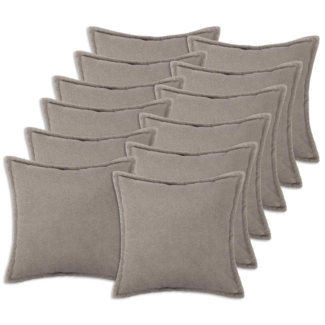 vidaXL Funda de almohada 12 pcs HOUTEN Gris Claro 45 x 45 cm Bouclé