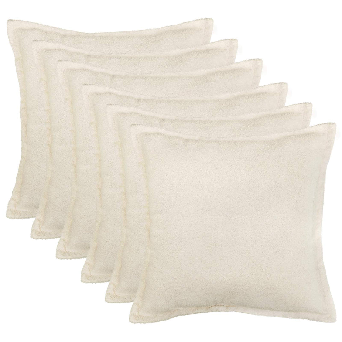 vidaXL Funda de almohada 6 pcs HOUTEN Crema 45 x 45 cm Bouclé