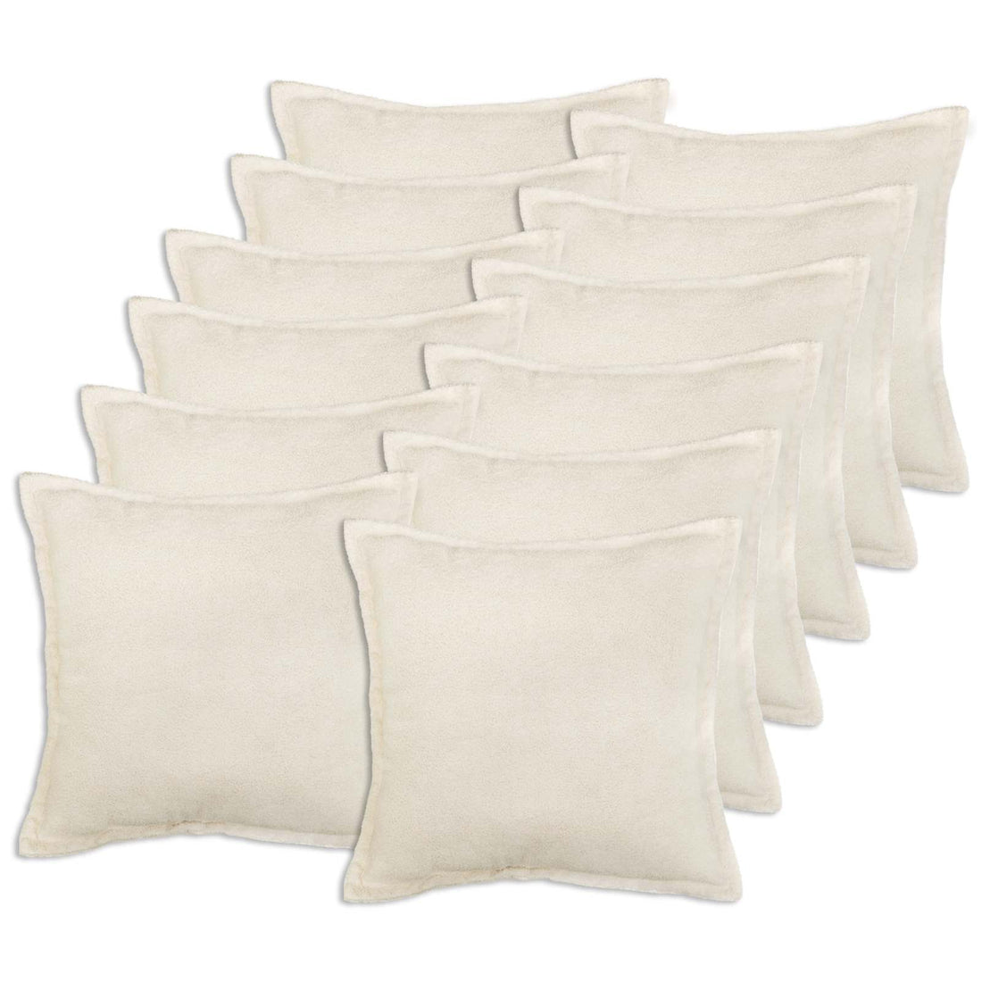 vidaXL Funda de almohada 12 pcs HOUTEN Crema 45 x 45 cm Bouclé