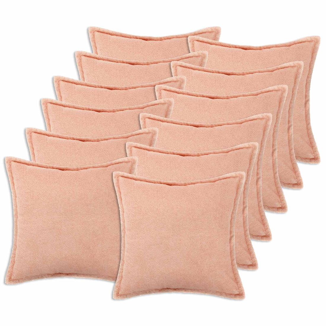 vidaXL Funda de almohada 12 pcs HOUTEN Rosa 45 x 45 cm Bouclé