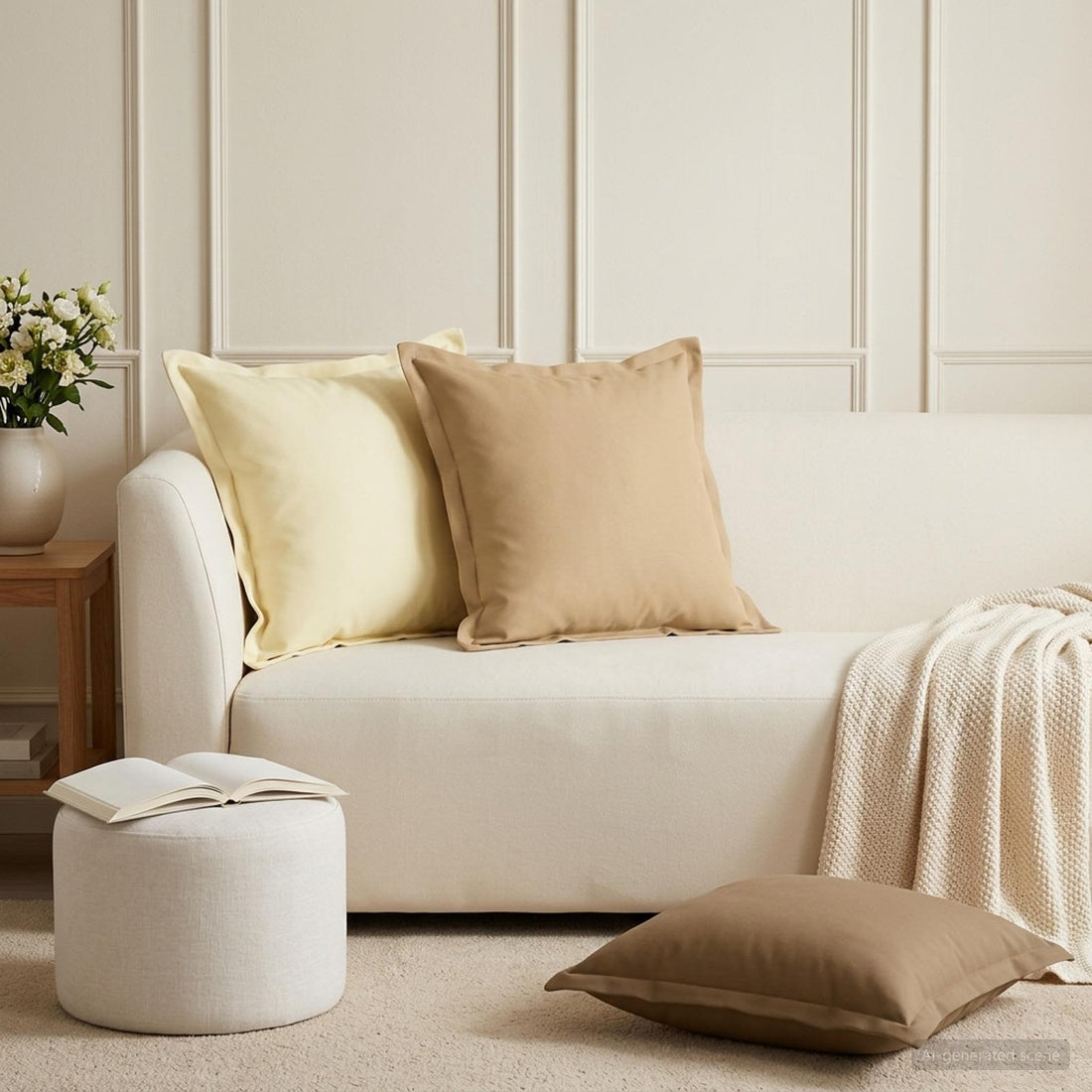 vidaXL Funda de almohada 12 uds. HOUTEN Beige 45 x 45 cm Poliéster
