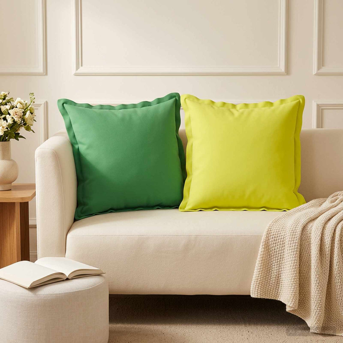 vidaXL Funda de almohada 12 uds. HOUTEN Verde brillante. 50 x 50 cm