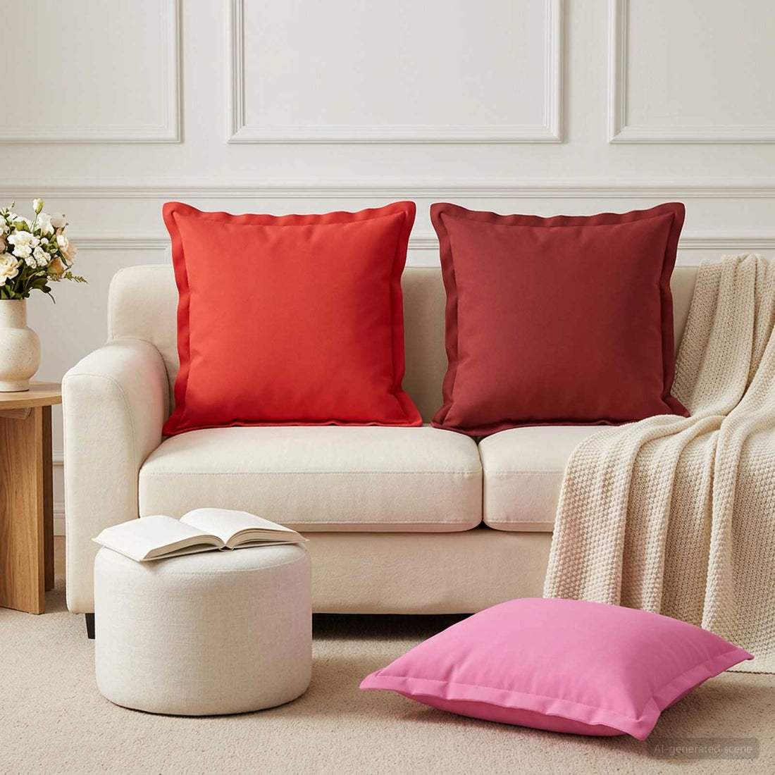 vidaXL Funda de almohada 12 uds. HOUTEN Rojo 45 x 45 cm Poliéster
