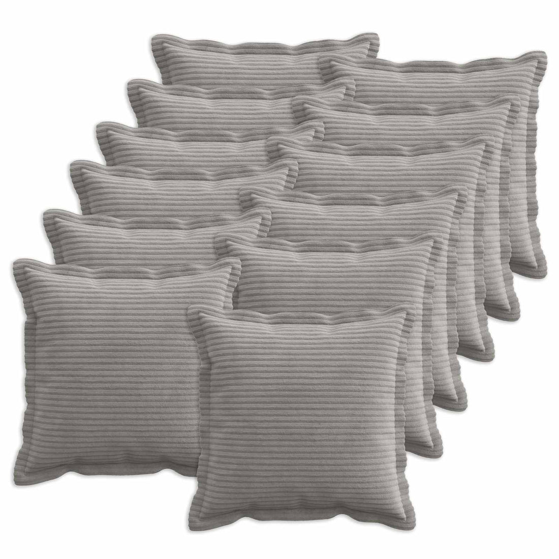 vidaXL Funda de almohada 12 uds. HOUTEN Gris Claro 50 x 50 cm pana