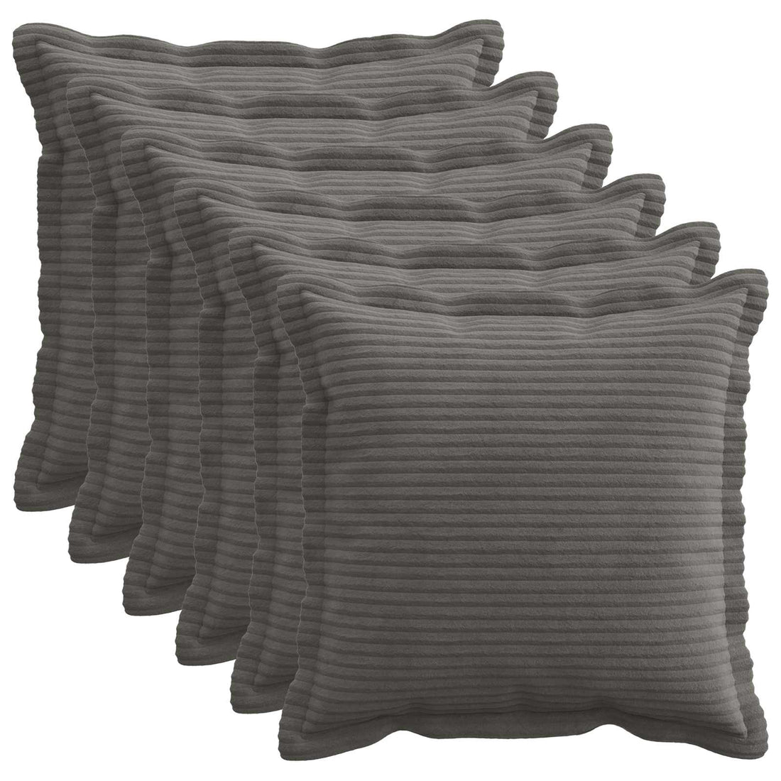 vidaXL Funda de almohada 6 uds. HOUTEN Gris oscuro 50 x 50 cm pana