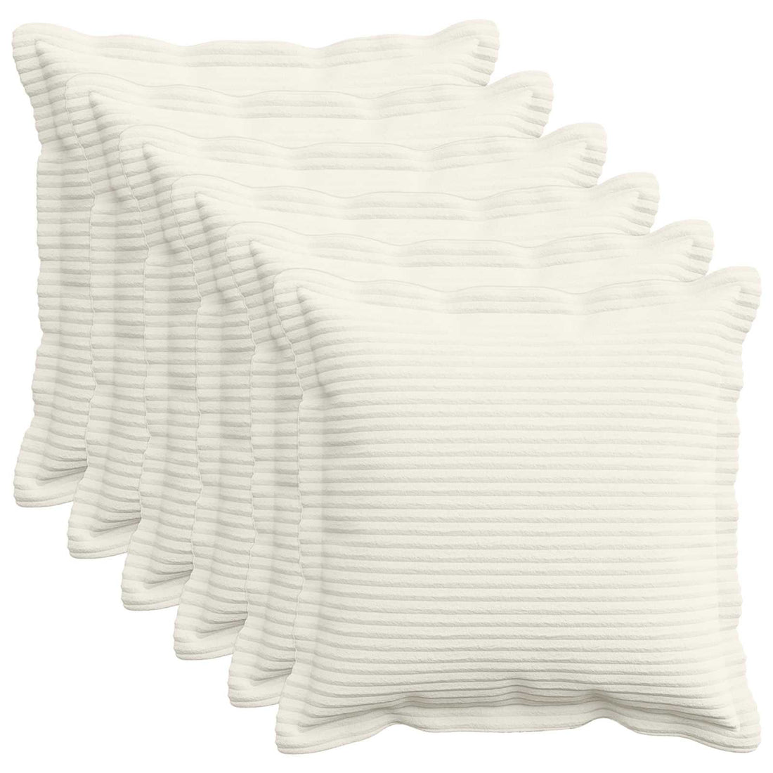 vidaXL Funda de almohada 6 uds. HOUTEN Crema 50 x 50 cm pana