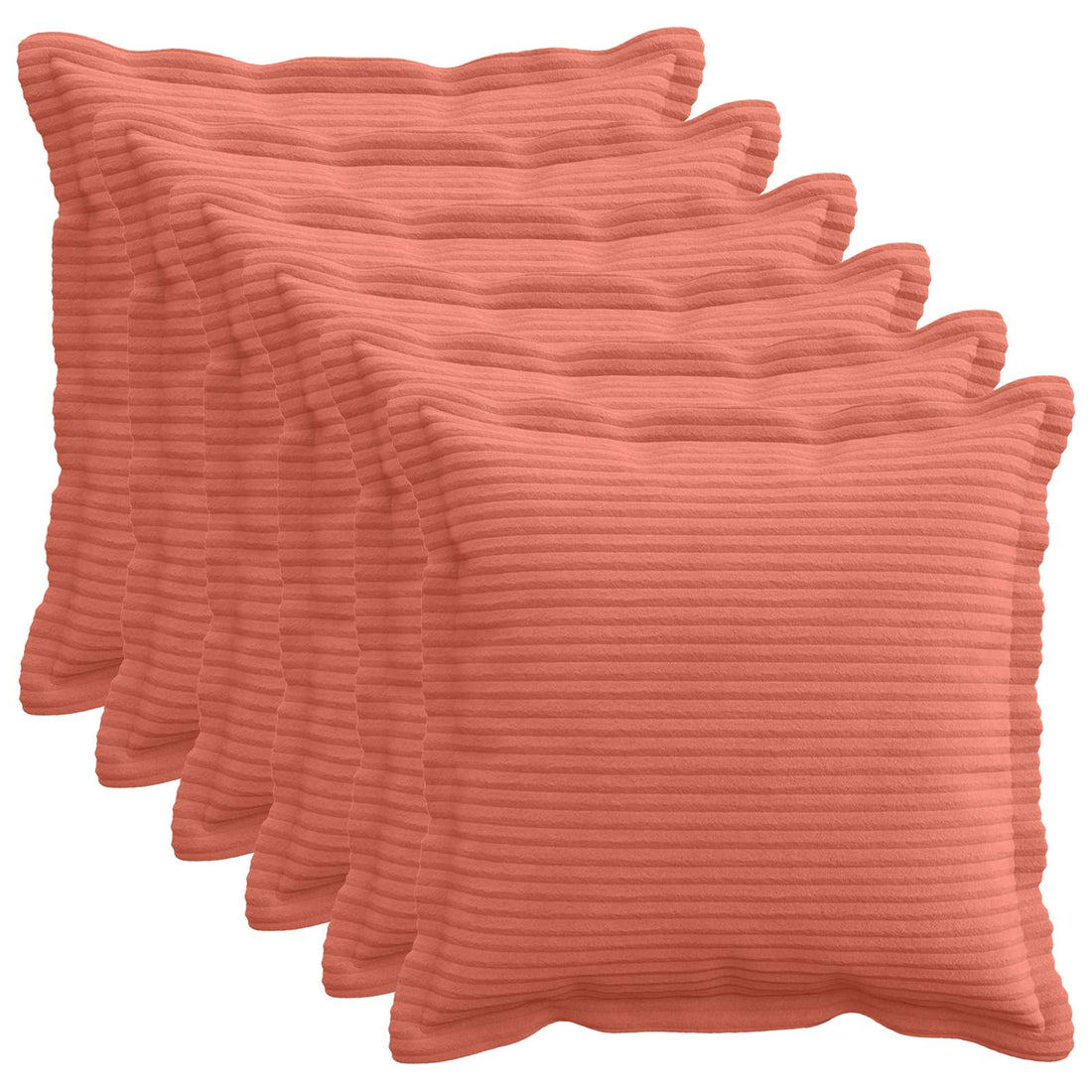 vidaXL Funda de almohada 6 uds. HOUTEN Rojo Naranja 50 x 50 cm pana
