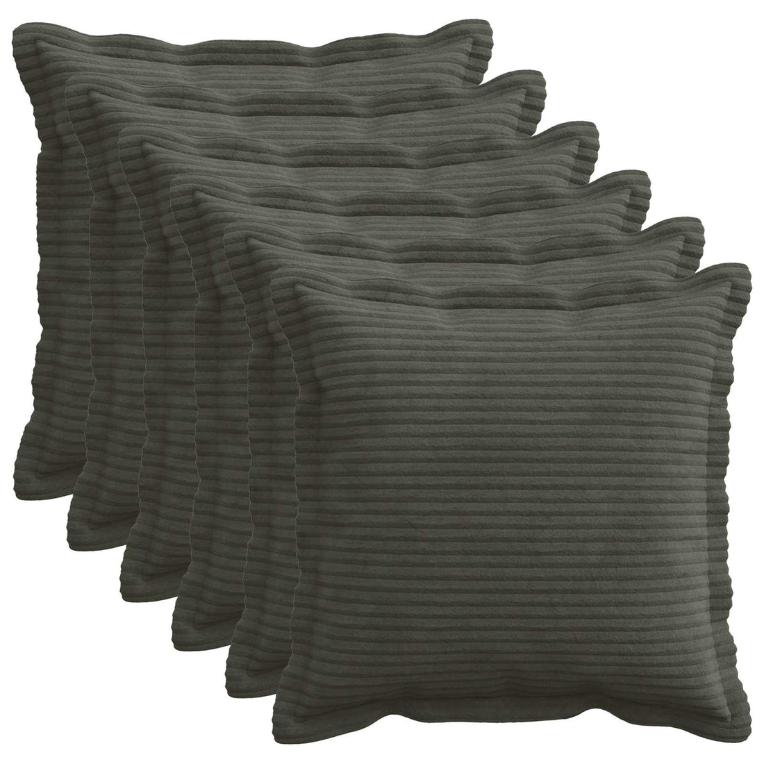 vidaXL Funda de almohada 6 uds. HOUTEN Gris antracita 50 x 50 cm pana