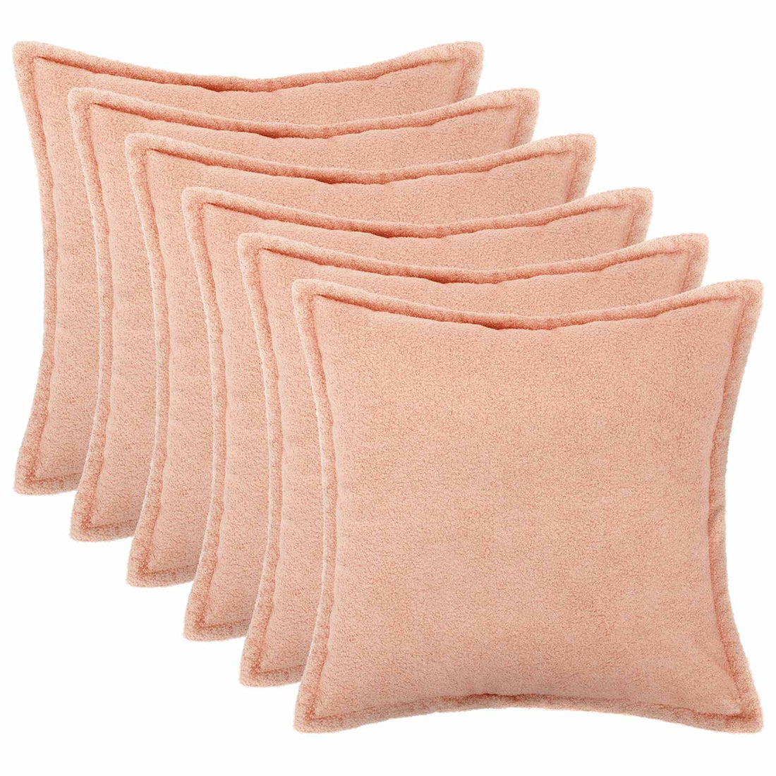 vidaXL Funda de almohada 6 pcs HOUTEN Rosa 50 x 50 cm Bouclé
