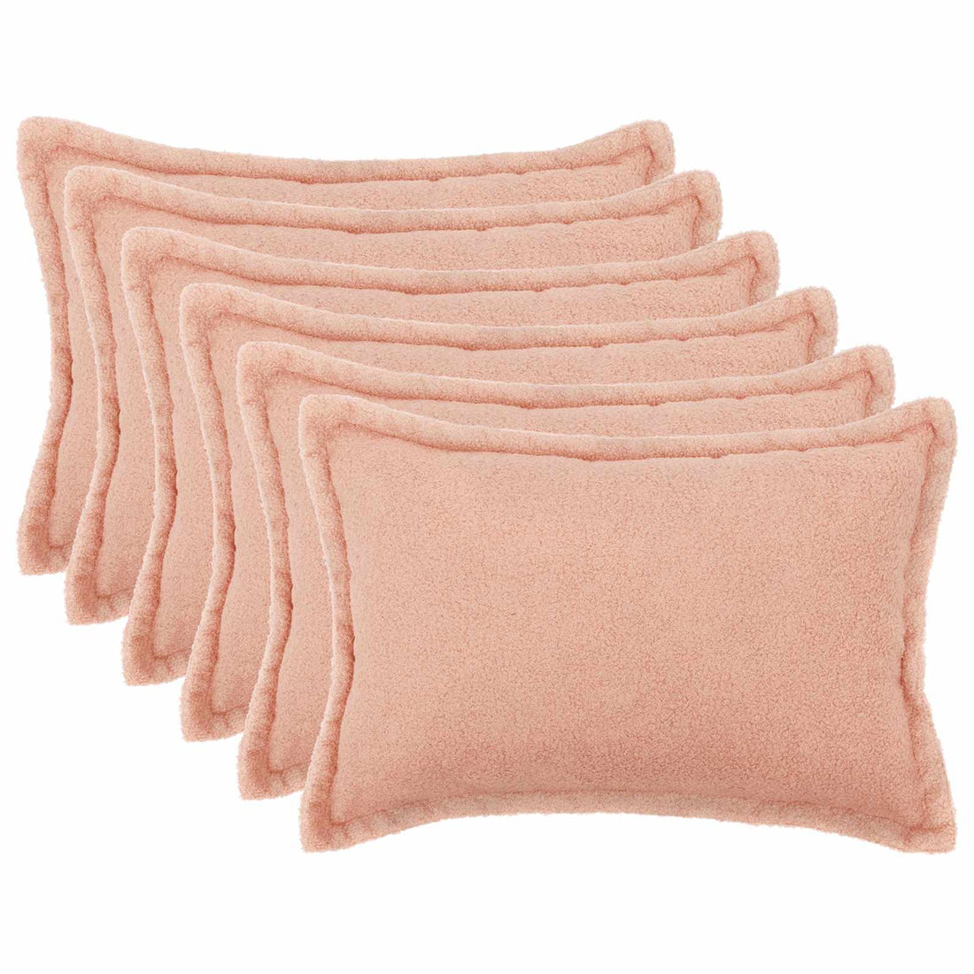 vidaXL Funda de almohada 6 pcs HOUTEN Rosa 50 x 70 cm Bouclé