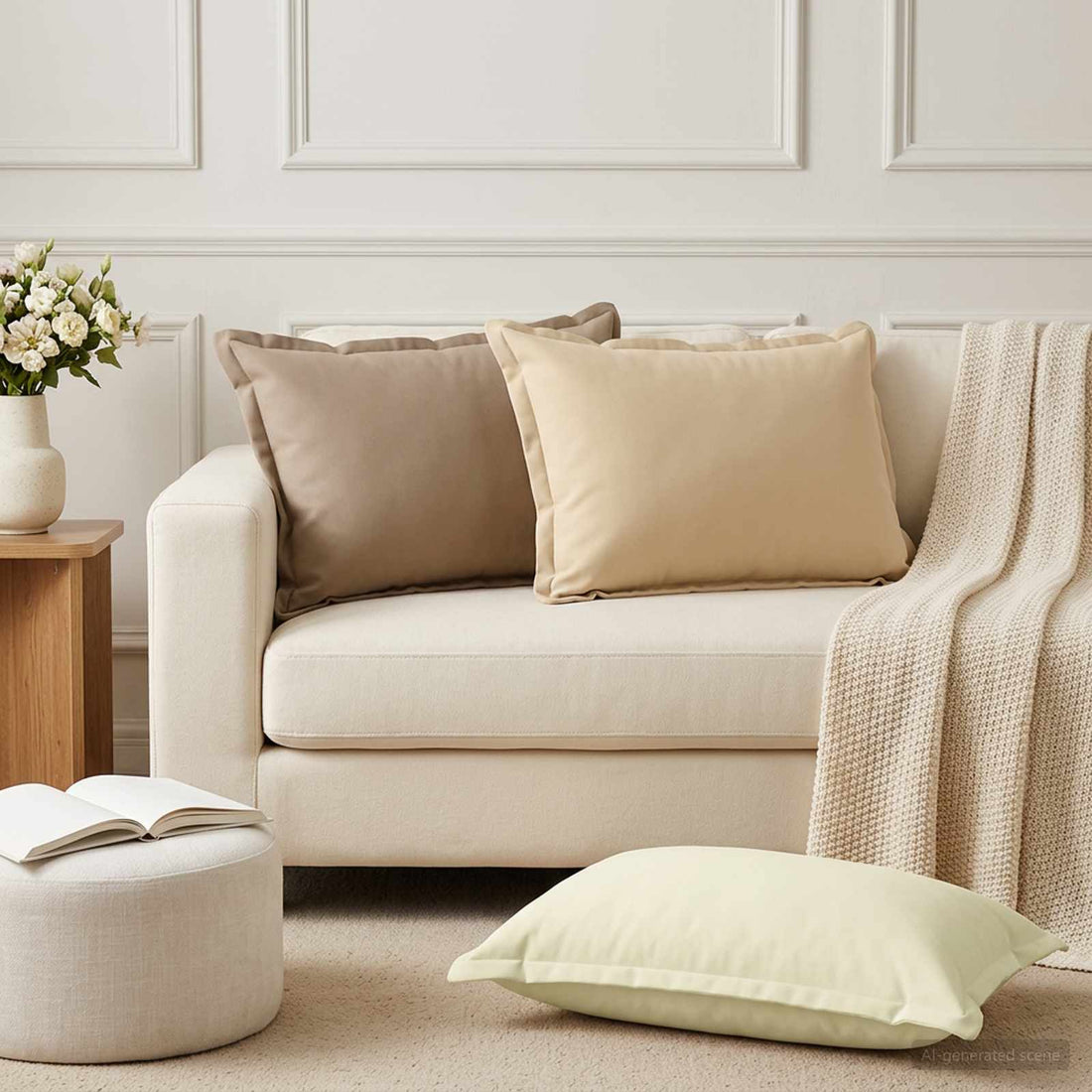 vidaXL Funda de almohada 6 uds. HOUTEN Gris topo 50 x 80 cm Poliéster