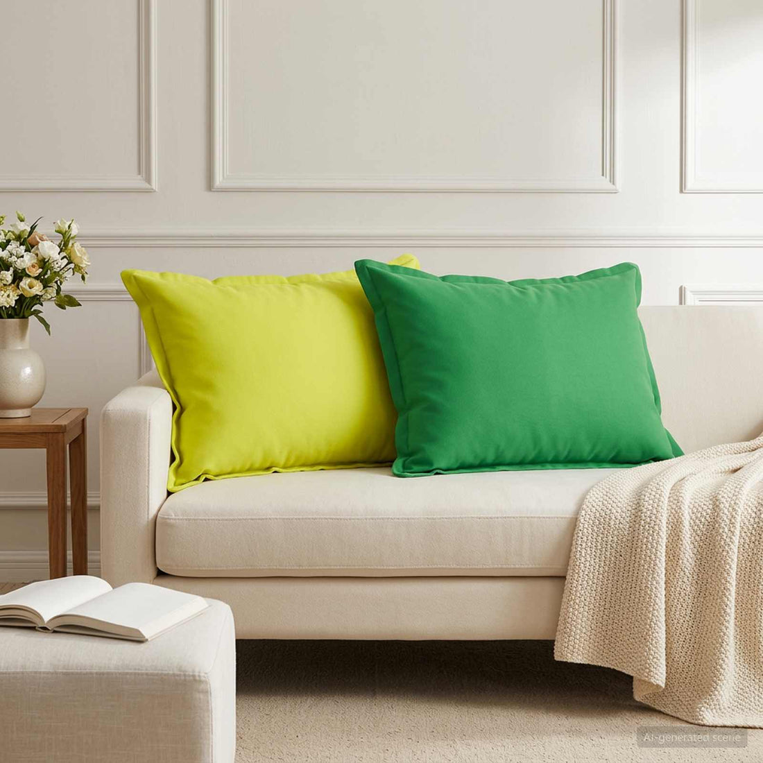 vidaXL Funda de almohada 6 uds. HOUTEN Verde brillante. 50 x 80 cm