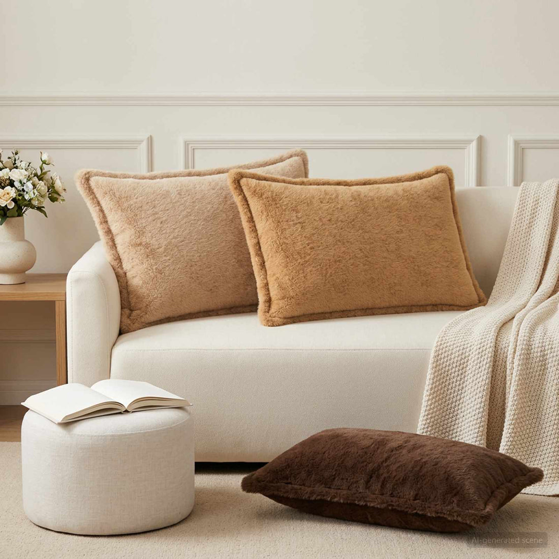 vidaXL Funda de almohada 6 uds. HOUTEN Marrón Claro 50 x 80 cm