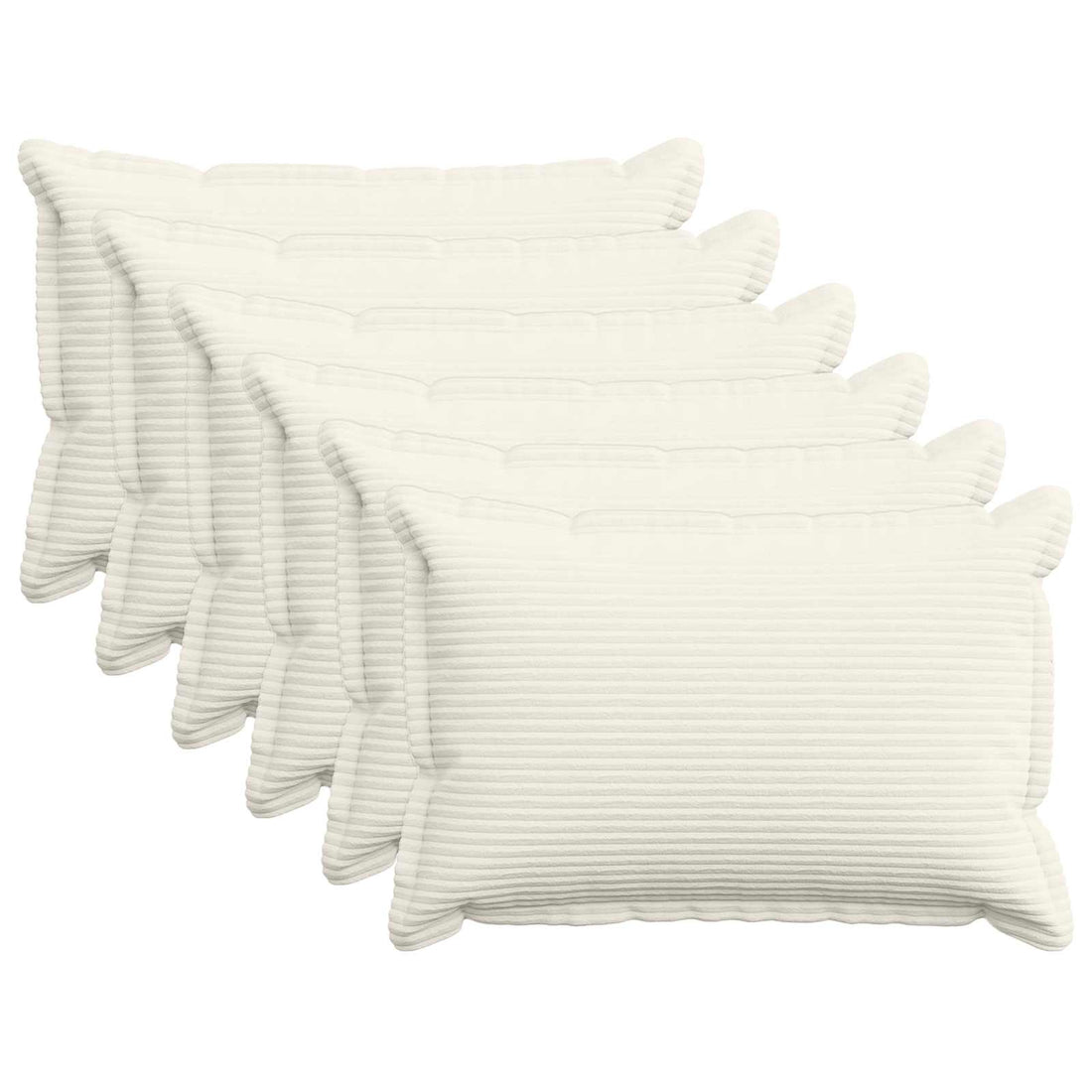vidaXL Funda de almohada 6 uds. HOUTEN Crema 50 x 75 cm pana