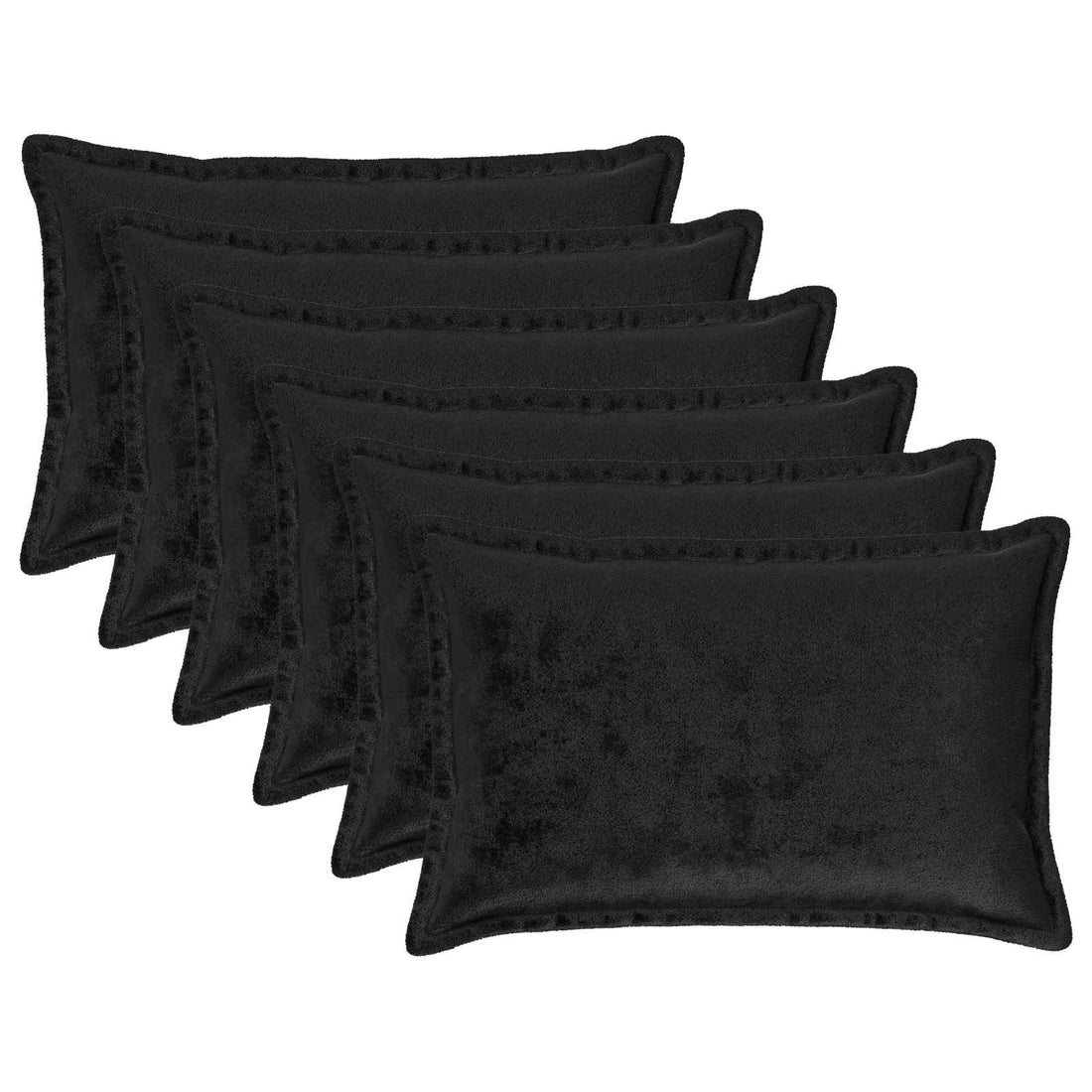 vidaXL Funda de almohada 6 pcs HOUTEN Negro 50 x 75 cm Franela