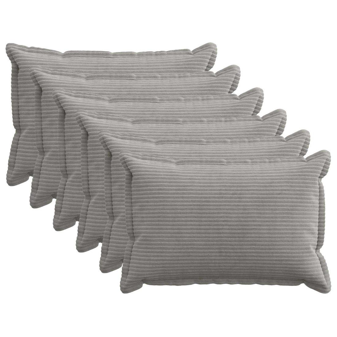 vidaXL Funda de almohada 6 uds. HOUTEN Gris Claro 50 x 80 cm pana