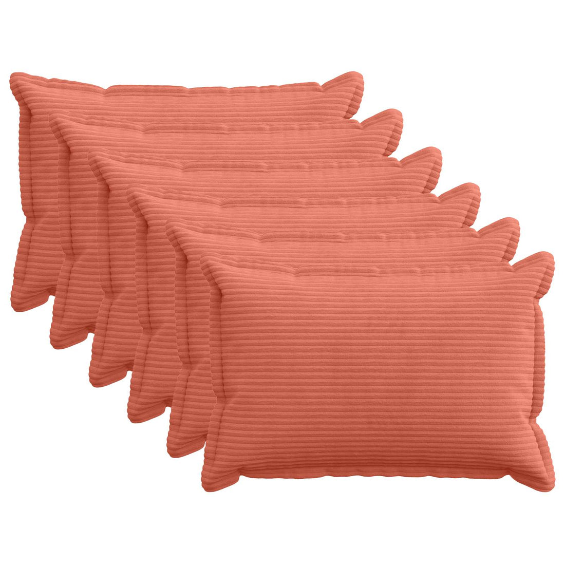 vidaXL Funda de almohada 6 uds. HOUTEN Rojo Naranja 50 x 80 cm pana