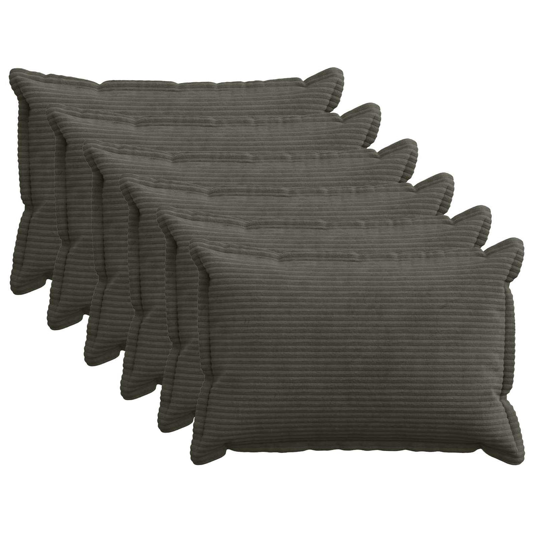 vidaXL Funda de almohada 6 uds. HOUTEN Gris antracita 50 x 80 cm pana