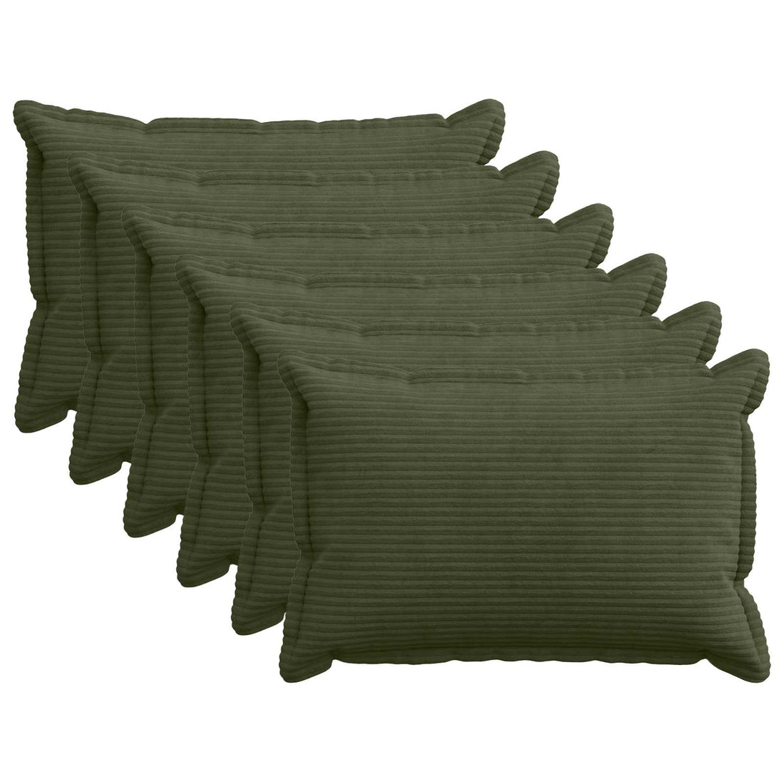 vidaXL Funda de almohada 6 uds. HOUTEN Verde 50 x 80 cm pana