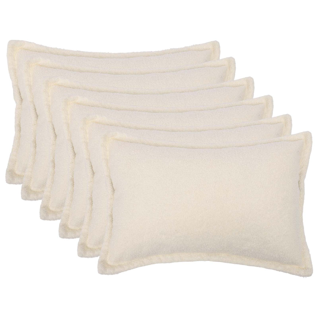 vidaXL Funda de almohada 6 pcs HOUTEN Crema 50 x 80 cm Bouclé