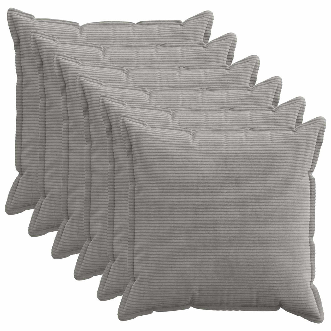 vidaXL Funda de almohada 6 uds. HOUTEN Gris Claro 55 x 55 cm pana