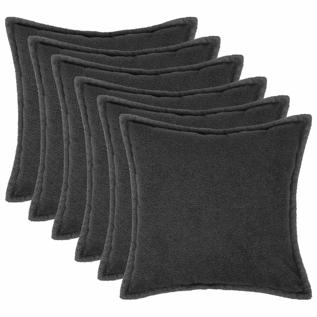 vidaXL Funda de almohada 6 pcs HOUTEN Gris oscuro 55 x 55 cm Bouclé