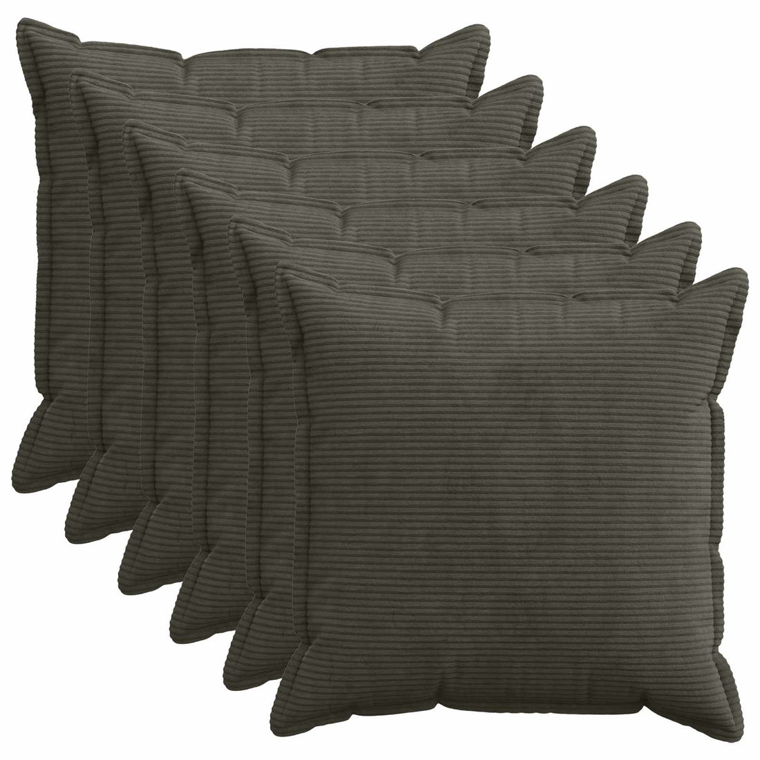 vidaXL Funda de almohada 6 uds. HOUTEN Gris antracita 60 x 60 cm pana
