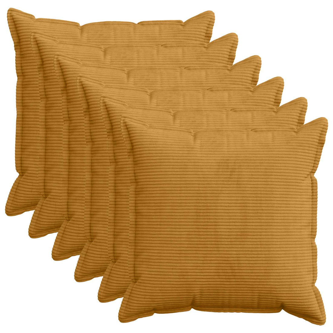vidaXL Funda de almohada 6 uds. HOUTEN Amarillo 60 x 60 cm pana