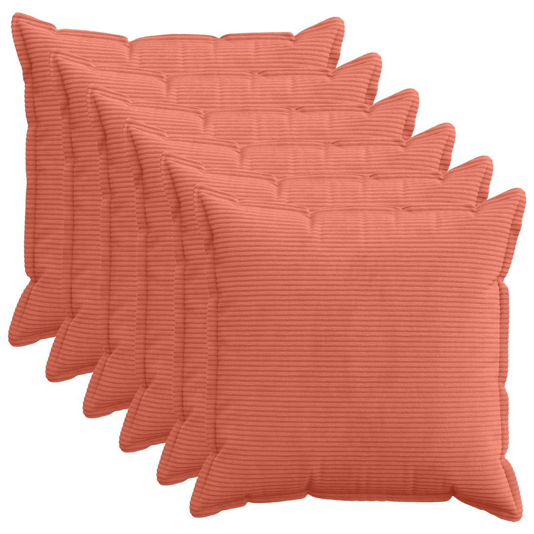 vidaXL Funda de almohada 6 uds. HOUTEN Rojo Naranja 65 x 65 cm pana