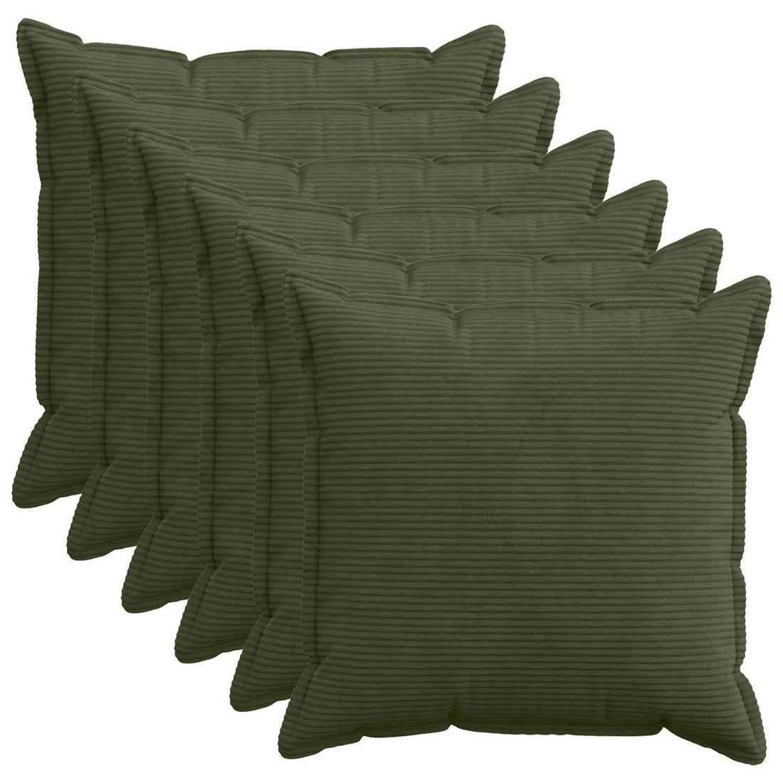 vidaXL Funda de almohada 6 uds. HOUTEN Verde 65 x 65 cm pana