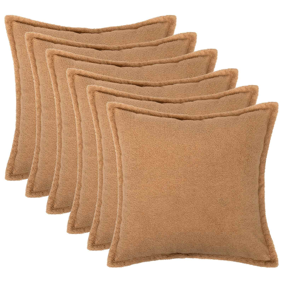 vidaXL Funda de almohada 6 pcs HOUTEN Beige 65 x 65 cm Bouclé