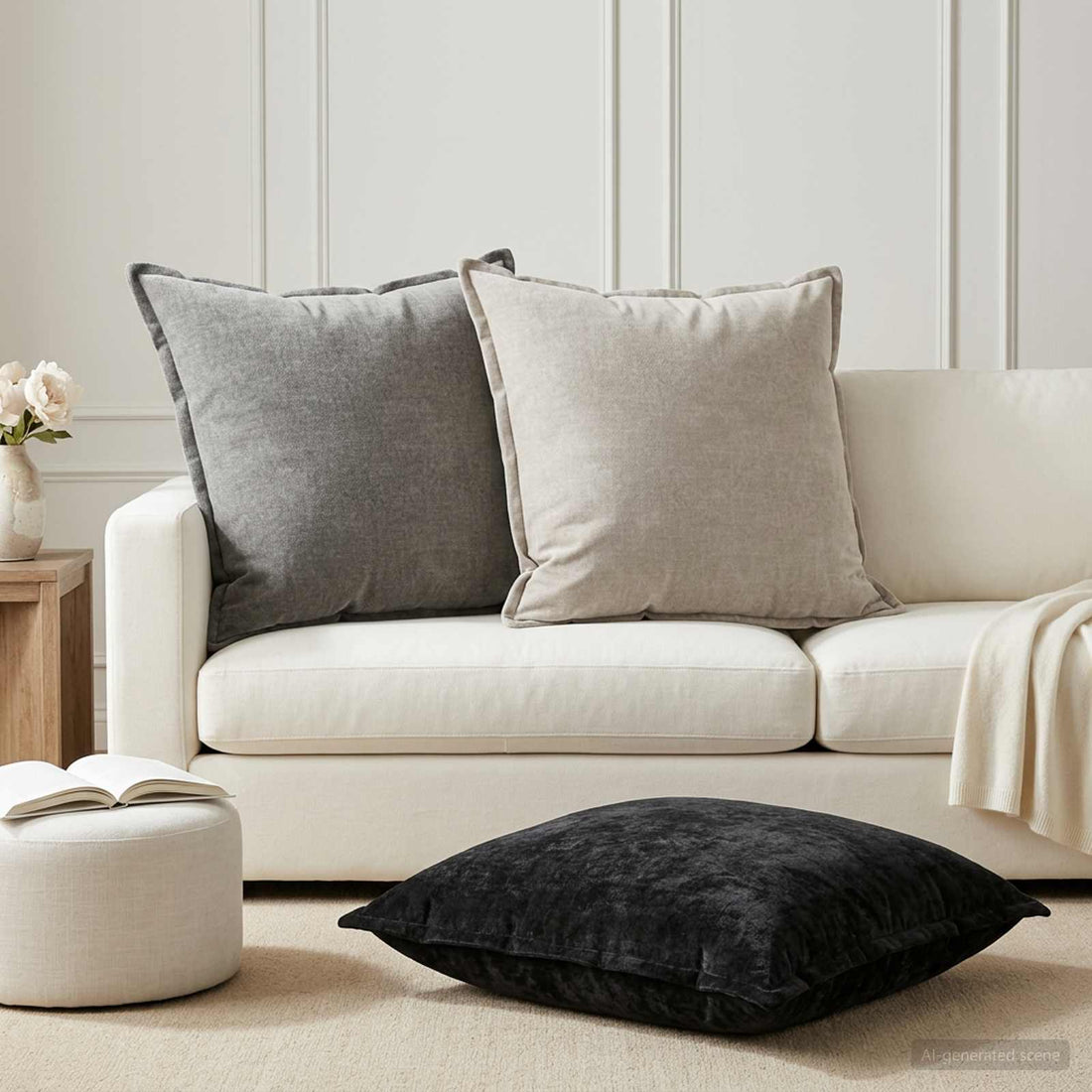 vidaXL Funda de almohada 6 uds. HOUTEN Gris oscuro 65 x 65 cm