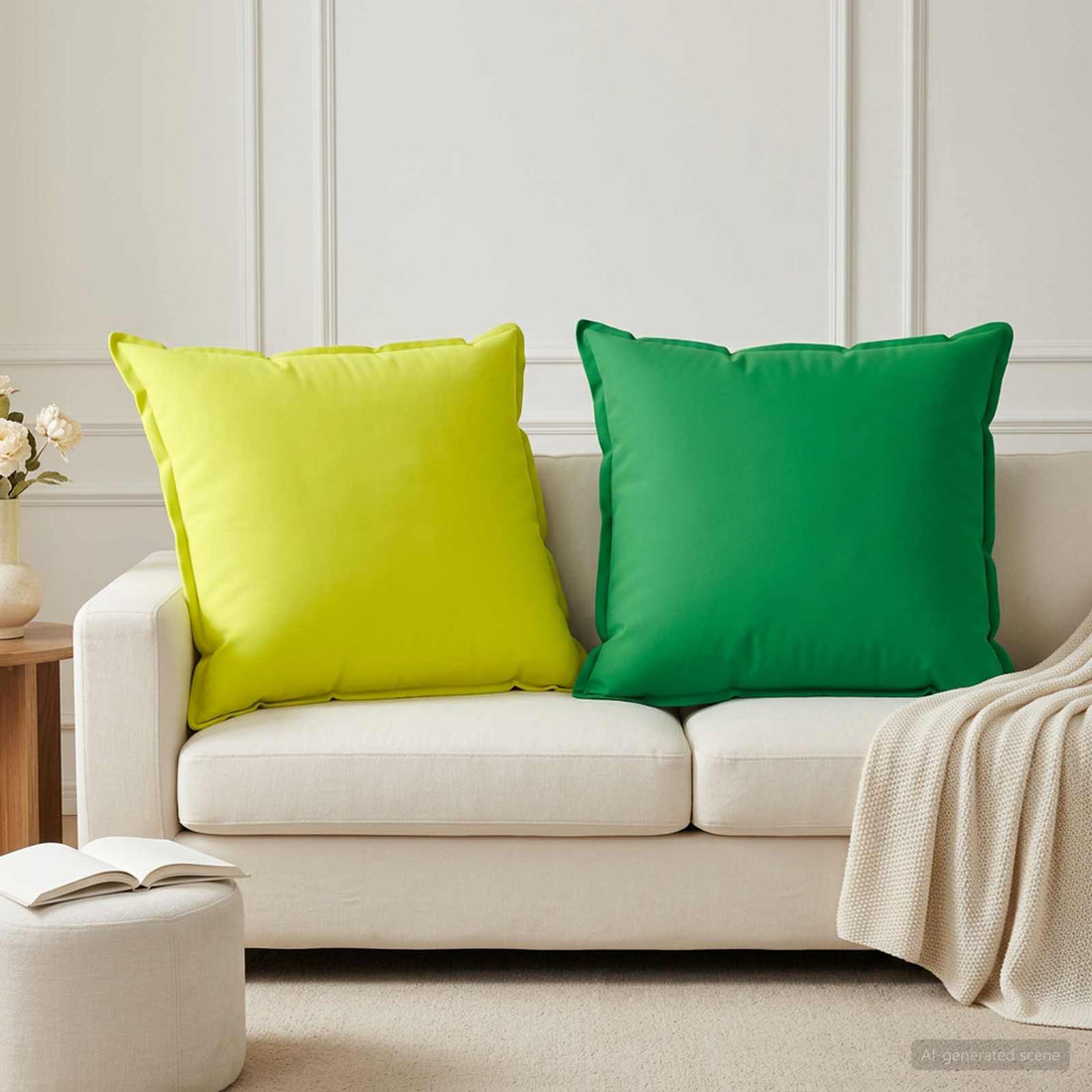 vidaXL Funda de almohada 6 uds. HOUTEN Verde brillante. 70 x 70 cm
