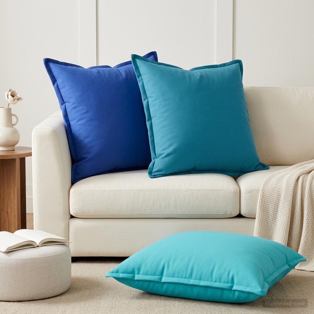 vidaXL Funda de almohada 6 uds. HOUTEN Azul Claro 65 x 65 cm Poliéster