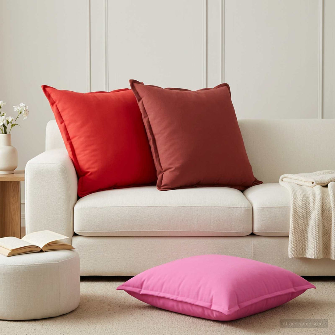 vidaXL Funda de almohada 6 uds. HOUTEN Rosa 70 x 70 cm Poliéster
