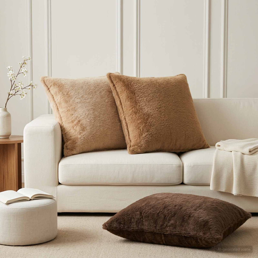 vidaXL Funda de almohada 6 uds. HOUTEN Crema 80 x 80 cm