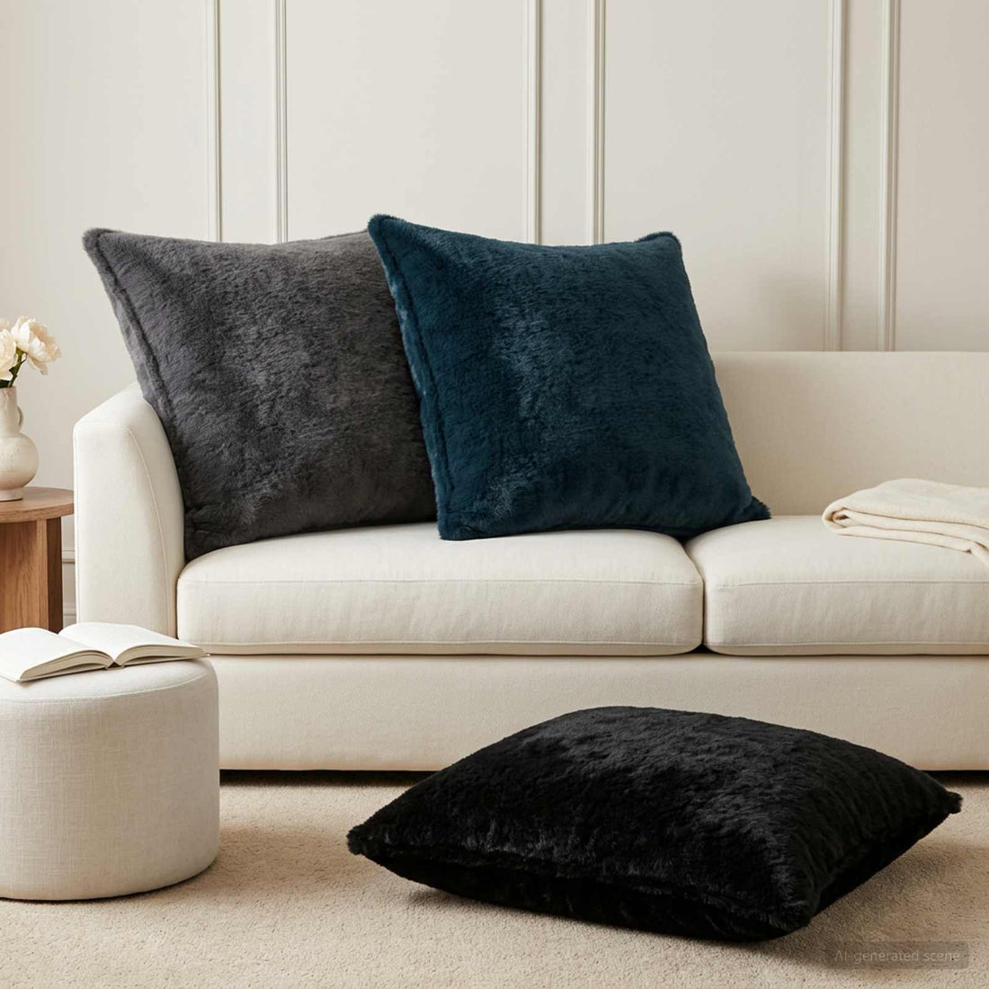 vidaXL Funda de almohada 6 uds. HOUTEN Azul marino 80 x 80 cm