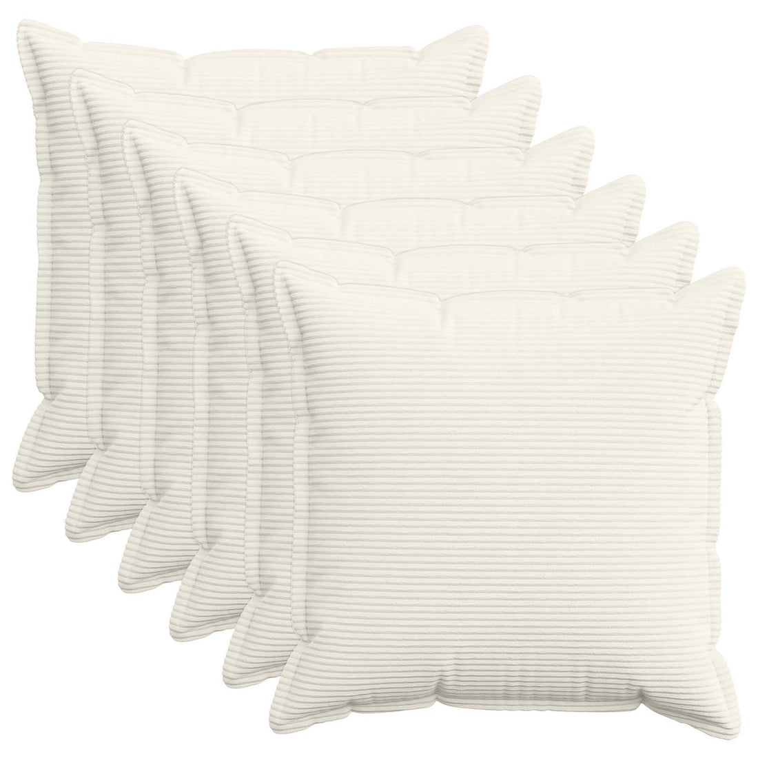 vidaXL Funda de almohada 6 uds. HOUTEN Crema 80 x 80 cm pana