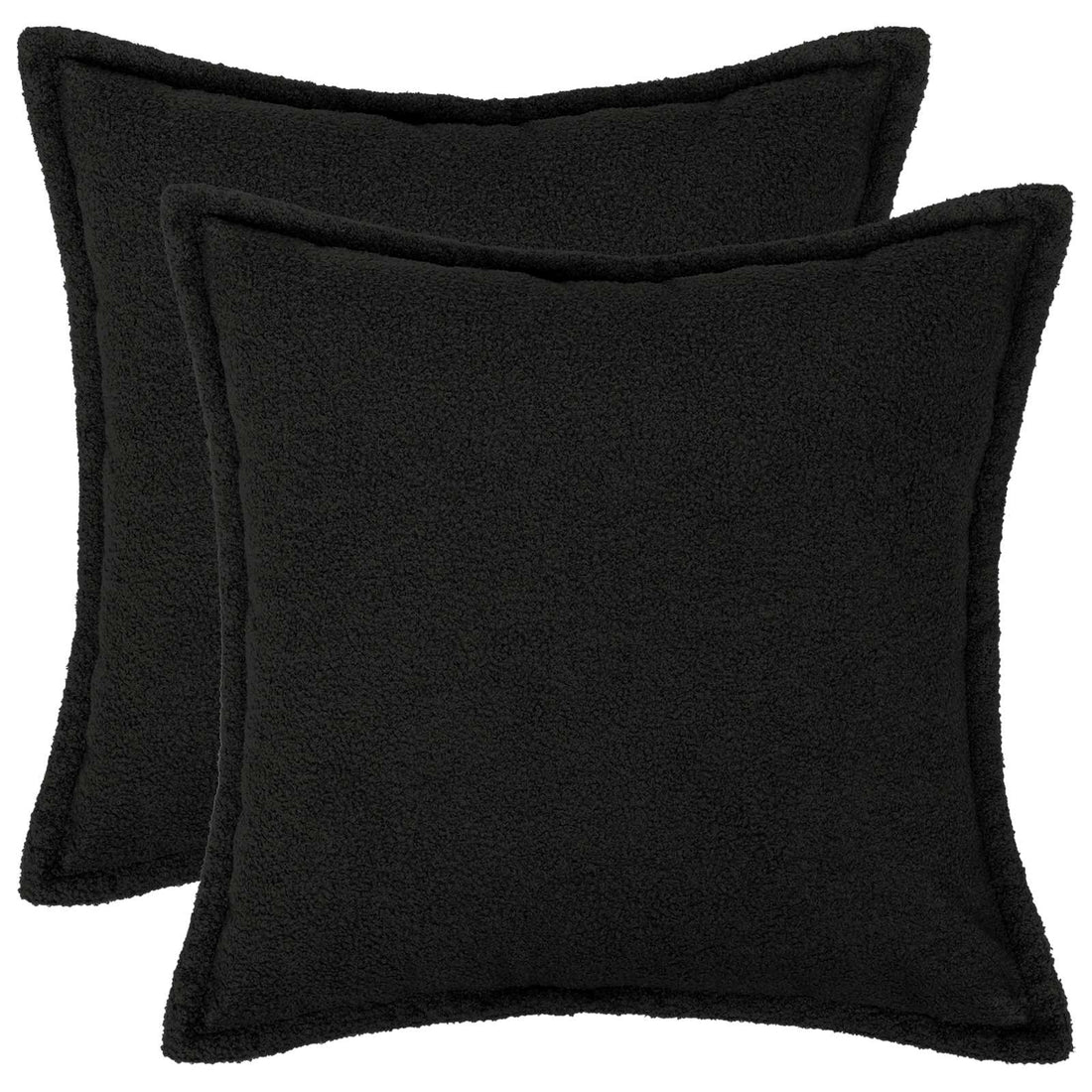 vidaXL Funda de almohada 2 pcs HOUTEN Negro 80 x 80 cm Bouclé